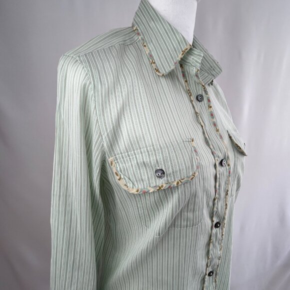 Max Mara country boho chic western blouse - silk made in Italy women's small S - Picture 4 of 11